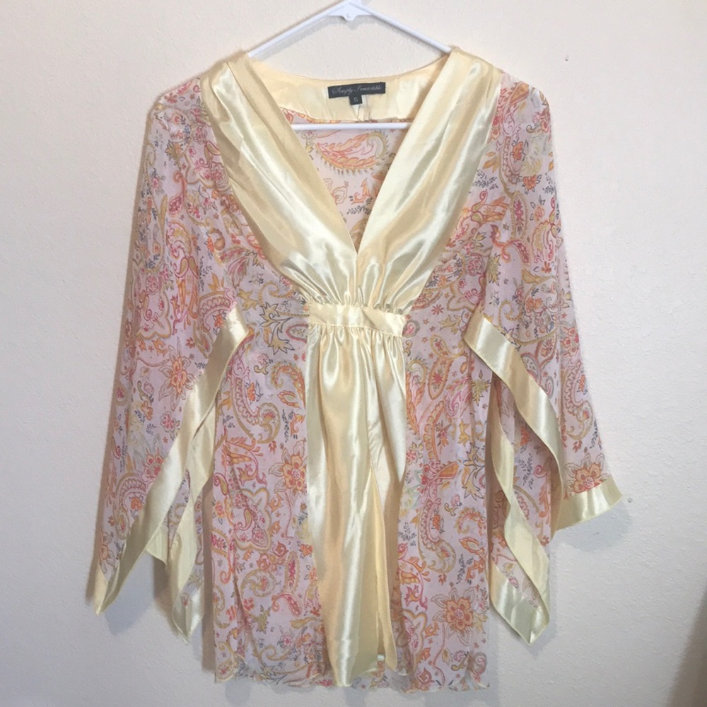 Yellow paisley print blouse